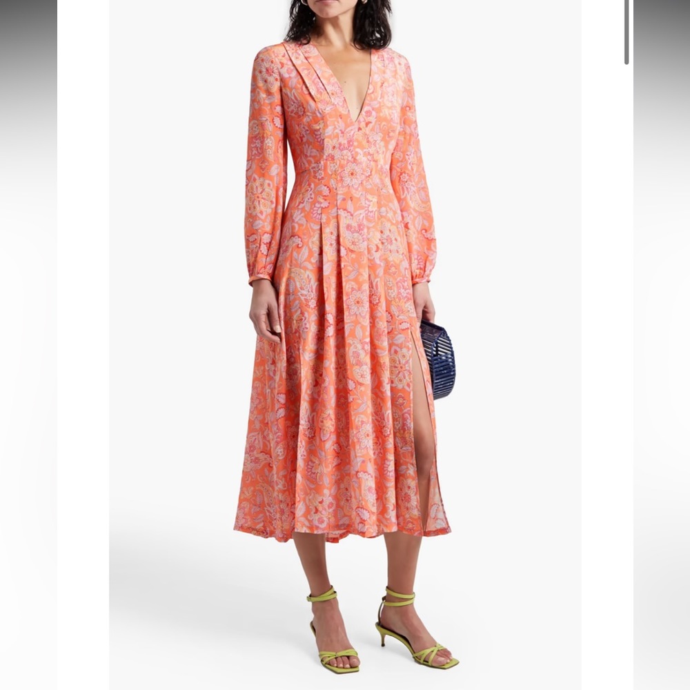 Rixo silk midi dress